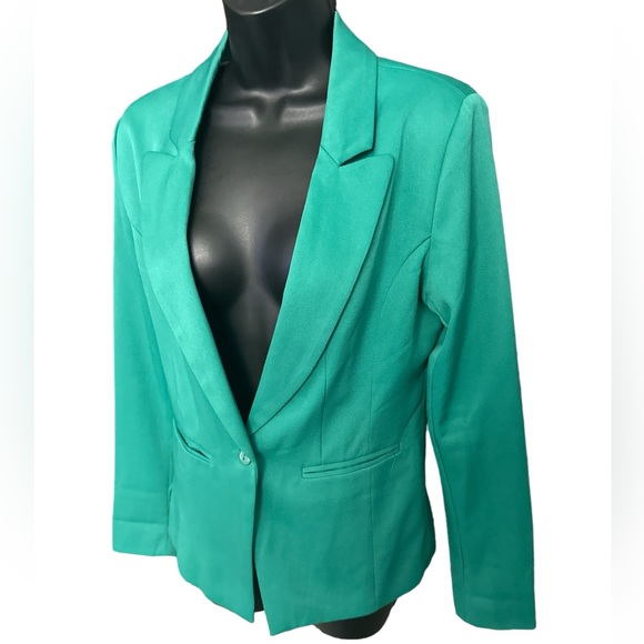 AKIRA Women’s Green One-Button Blazer with Pockets NWOT - Picture 3 of 9